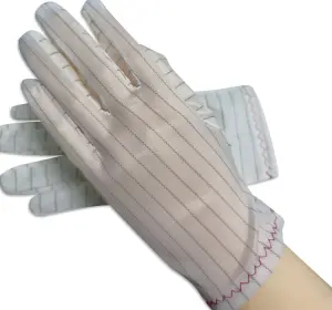 Gants polyester rayés antistatique